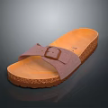 Light Purple Sandals With Cork Sole And Comfortable Strap Buckle Design 3d model