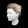 Human Head Model With Brown Short Textured Hair And Detailed Facial Features