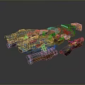 Futuristic Metallic Weapon With Cannons Thrusters Mechanical Parts And Colorful Accents