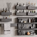 Stylish Bathroom Wall Mounted Shelves With Multi Tiered Storage For Toiletries And Towel