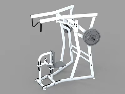 White Frame Leg Press Machine With Weight Plate And Training Seat For Gym 3d model
