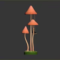 Fresh Pink Mushrooms With Green Base And White Flowers Decorative Food