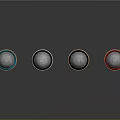 Colorful Shotgun Shells With Metallic Base And Glossy Finish On Black Background