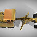 Yellow Heavy Duty Grader Construction Equipment With Large Blade And Wheels