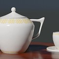 Modern teapot water cup 3d model