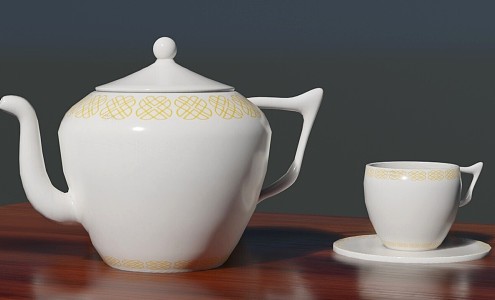 Modern teapot water cup 3d model