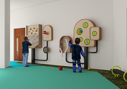 Kindergarten Indoor Throwing Wall Children's Indoor Throwing 3d model