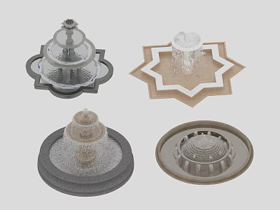 Garden Ornaments Decorative Fountains with Various Designs and Ornate Bases for Outdoor Decor 3d model