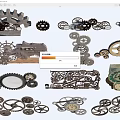 Vintage Metal And Wooden Gear Ornaments As Garden Decorative Elements With Various Sizes