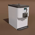 White Modern Kitchen Ice Maker Appliance With Digital Display And Control Panel 3d model