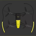 Modern Yellow Black Decorative Light With Propeller Inspired Design For Home Decoration