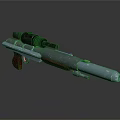 Modern Tactical Gun With Red Scope Metallic Barrel And Red Grip Design 3d model