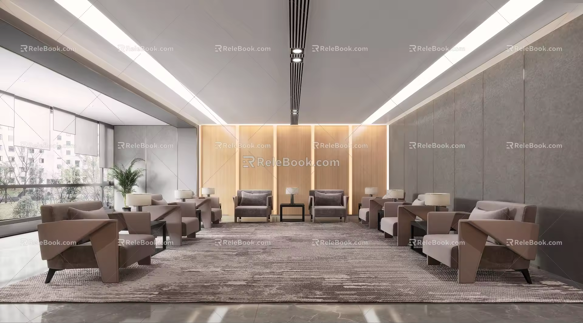 Modern Reception Room Reception 3d model