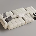 Modern Multiplayer Sofa Module Sofa Back-to-Back Sofa 3d model