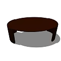 Oval Dark Brown Wooden Coffee Table With Simple Curved Legs Design