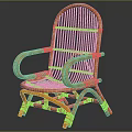 Wicker Leisure Chair With Handwoven Rattan Design Comfortable Armrests And Natural Style