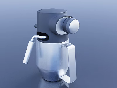 Modern Minimalist Automatic Water Dispenser with Stainless Steel Body and Control Knob 3d model