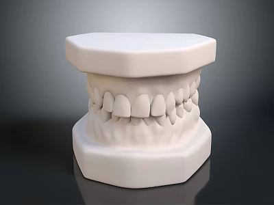 White Dental Teeth Model Displaying Anatomical Structure For Oral Care Study 3d model