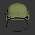 Light Green Military Protective Helmet For Personnel With Black Straps And Smooth Surface
