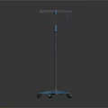 Sturdy Mobile Medical IV Stand Equipment With Adjustable Hooks And Wheels