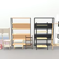 Various Open Design Storage Shelving Units With Multiple Tiers And Color Options 3d model