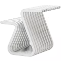 Sleek Modern Black Side Table With Striped Curved Structure And Minimalist Design 3d model