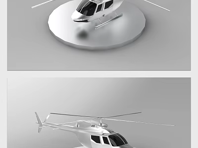 Toy Helicopter Model With Detailed Rotor Blades And Round Display Base 3d model