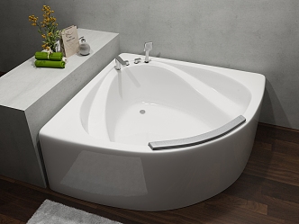 Right Angle Bathtub Modern Bathtub 3d model