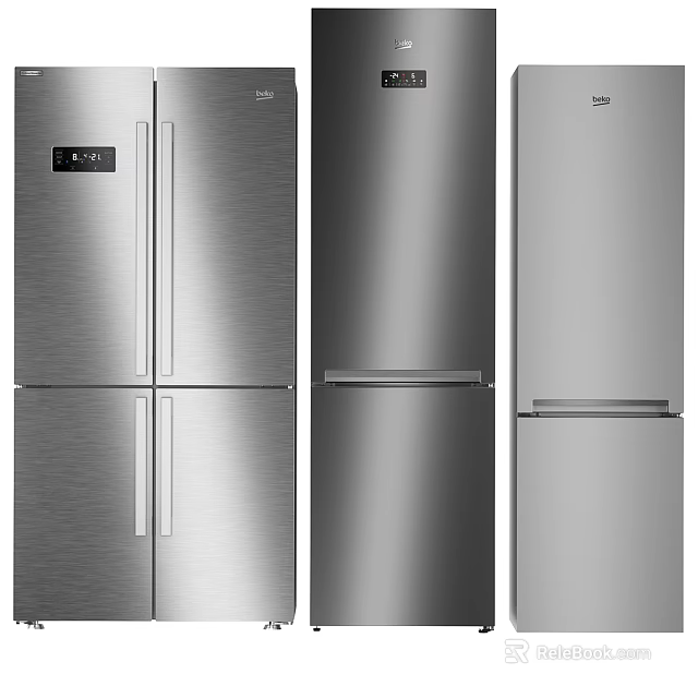 Stainless Steel Refrigerators And Freezers With Modern Design And Multiple Door Styles 3d model 