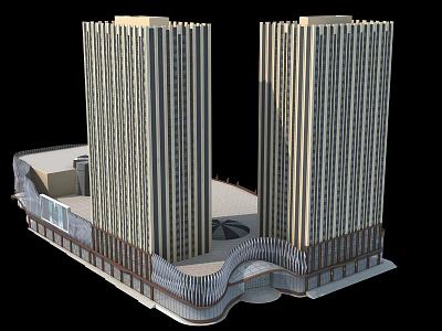 Modern Commercial Building Harbin Huihong Times Square 3d model