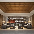 New Chinese Hall Hot Spring Center Reception Lobby 3d model
