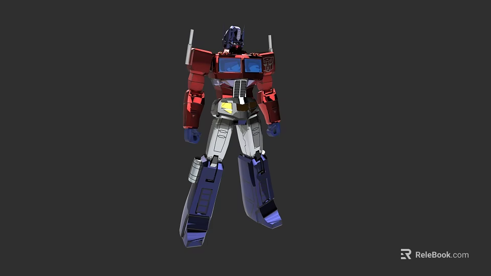 Game Movie Character Optimus Prime With Red Blue Mechanical Design And Detailed Armor 3d model 
