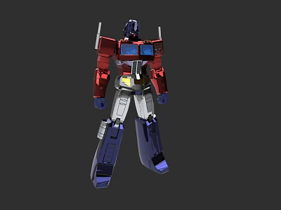 Game Movie Character Optimus Prime With Red Blue Mechanical Design And Detailed Armor 3d model