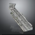 Modern Staircase Design With Metal Handrail White Steps And Green Plants Decoration