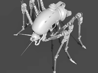 Smart Machine Detailed Mechanical Design With Multiple Articulated Legs And Robotic Head Structure 3d model