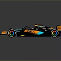 Sleek Orange And Black Formula One Car With Aerodynamic Body And Pirelli Tires