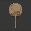 Golden Military Weapon Tank Turret Model With Detailed Gun Barrel And Base
