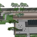 Modern Garden Landscape Design With Stone Pathway Water Features And Illuminated Steps
