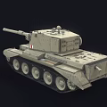 Light Colored Military Tank With Long Gun Barrel Tracks And Turret Equipment