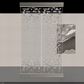 Modern Room Divider with Patterned Glass Panels in Contemporary Interior Space and Soft Lighting
