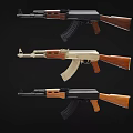 AK submachine gun machine gun machine gun semi-automatic rifle assault rifle firearms low face number low model simple model game sub-era film and television level 3d model