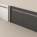 White And Dark Gray Decorative Panels With Horizontal Slats And Transparent Sections 3d model