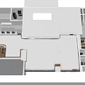 Modern Well Planned Bank Interior 3D Layout Design With Complete Business Service And Office Zones