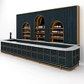 Stylish Dark Bar Interior Design With Gold Accents Arched Wine Racks And Bottles