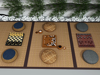 Modern Chess Go Futon Combination 3d model