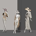 Three Fashion Models Showcasing Stylish Hats And Summer Outfits In