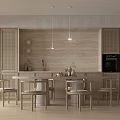 Modern Living And Dining Room Interior With Beige Sofa Round Coffee Table And Pendant Lights