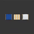 Furniture Packed in Wrapped Boxes with Blue Cloth Brown Wood and Silver Foil on Pallets