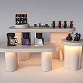 Modern Display Shelves With Circular Curved Design For Retail Accessories Toys Beverages And Bags