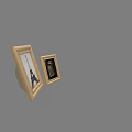 Wooden Picture Frames Two Different Sizes Featuring Eiffel Tower And Black Background Images Simple Design 3d model
